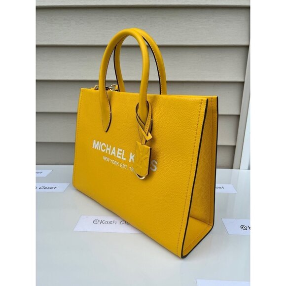 Michael Kors mirella tote bag medium pebbled leather purse bag butter - Picture 3 of 11